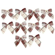 Vicbovo 10PCS Christmas Bows Various Styles Bows Fabric Christmas Tree Garland Accessories Decoration Party Party Decorations, 10Pcs